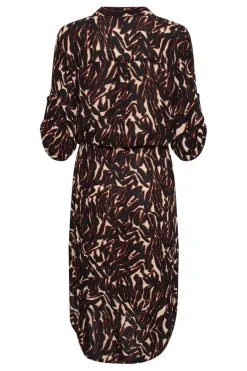 SOAKED IN LUXURY ZAYA DRESS DARK TRICOLOUR PRINT