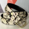 SPOTTY HAIR ON HIDE WOMEN'S BELT