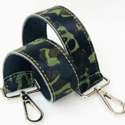 SUZY PONY SKIN SHORT SHOULDER STRAP GREEN CAMO
