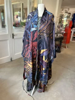 Thanny Kimono Duster Jacket Palm Print