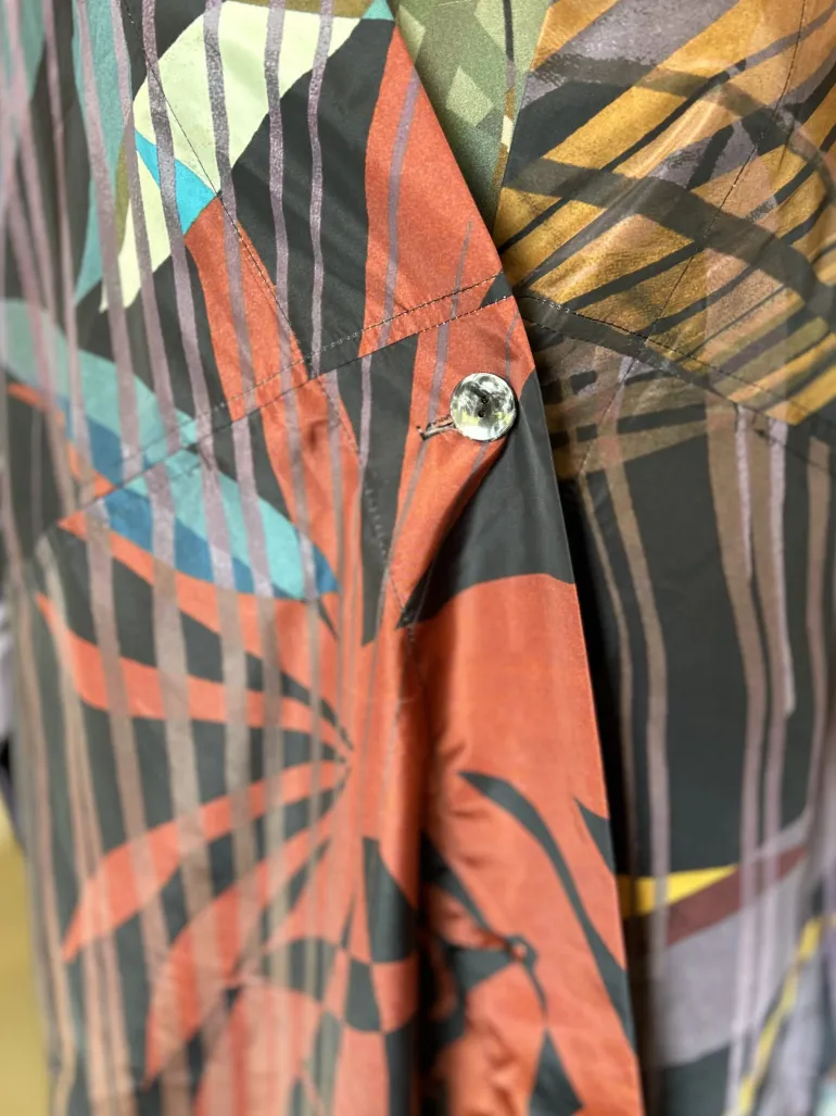 Thanny Kimono Duster Jacket Palm Print
