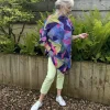 Thanny Oversized Plissé Tunic Lime/Lilac