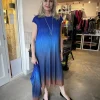 Thanny Plissé Dress with Belt Blue Ombre