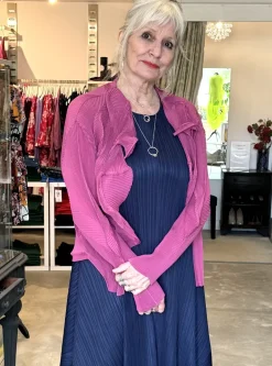 Thanny Short Plissé Jacket Fuchsia