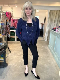 Thanny Short Plissé Jacket Navy