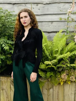 Thanny Short Plissé Jacket Black