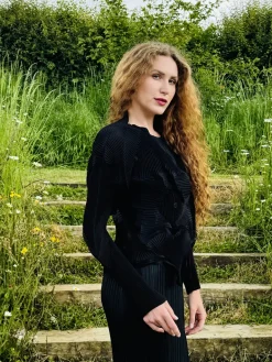 Thanny Short Plissé Jacket Black