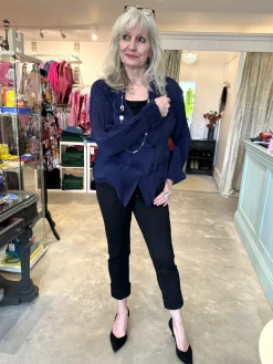 Thanny Short Plissé Jacket Navy