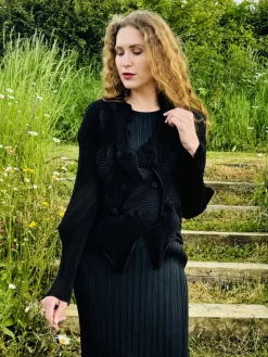Thanny Short Plissé Jacket Black
