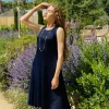 Thanny Sleeveless Plissé Dress Royal Blue