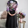 VELVET REVERSIBLE KIMONO - HYDRANGEA