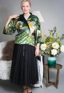 VELVET REVERSIBLE KIMONO - WATERLILY