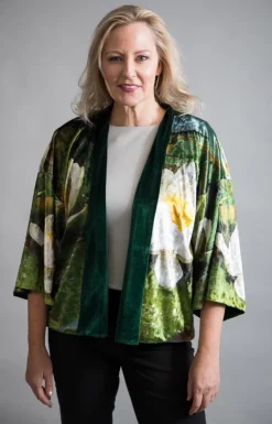 VELVET REVERSIBLE KIMONO - WATERLILY