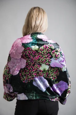 VELVET REVERSIBLE KIMONO - HYDRANGEA