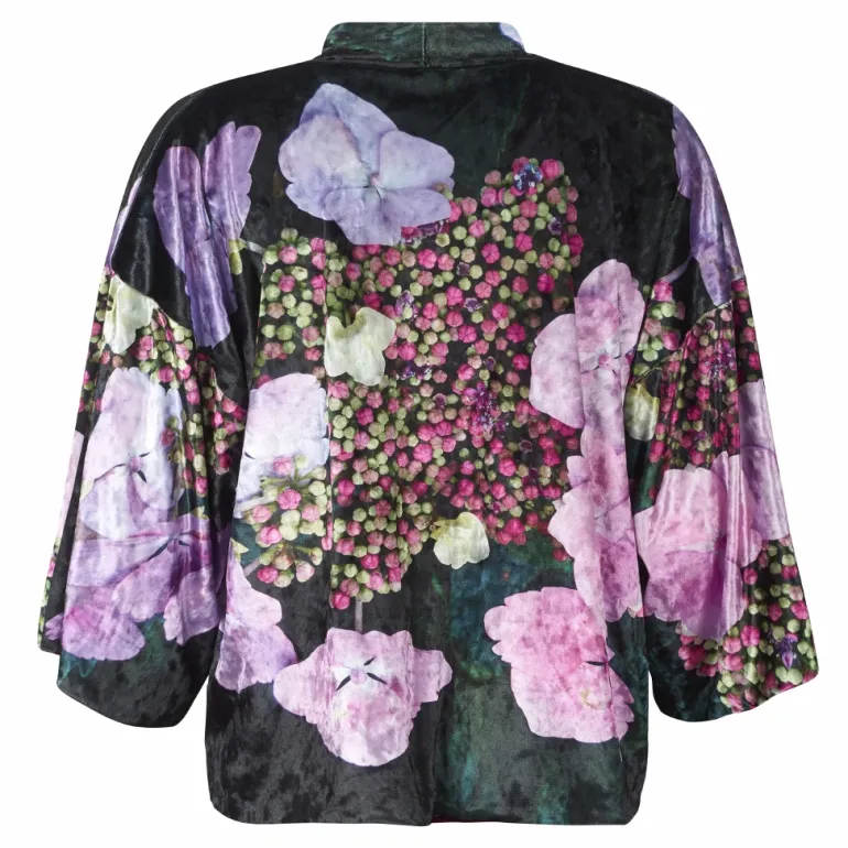 VELVET REVERSIBLE KIMONO - HYDRANGEA