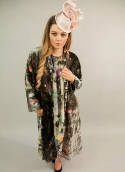 YAVI SILK VELVET ANJALI COAT - 115CM