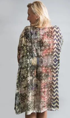 YAVI SILK VELVET DRESS CHEVRON