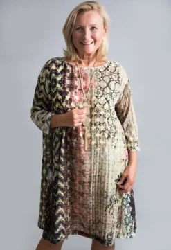 YAVI SILK VELVET DRESS CHEVRON